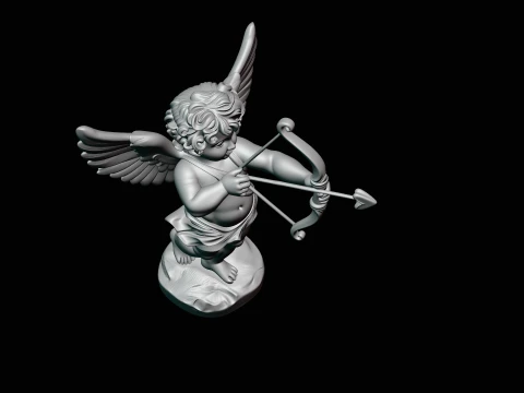 Cupid with Bow Statue Design 3 - 3D Print Model 3D Print Model
