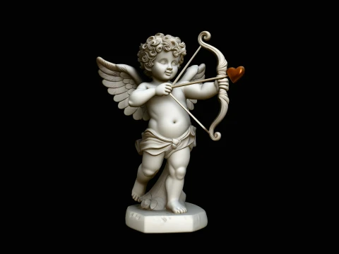 Cupid with Bow Statue Design 4 - 3D Print Model 3D Print Model