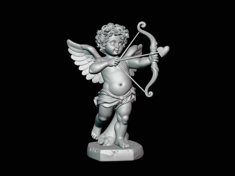 Cupid with Bow Statue Design 4 - 3D Print Model 3D Print Model