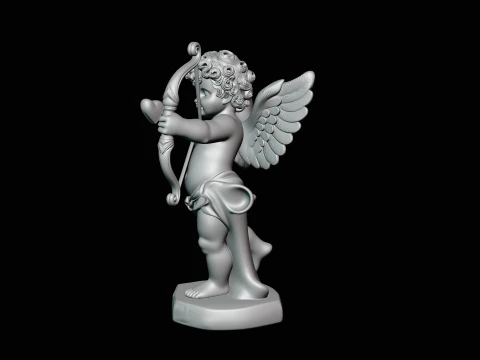 Cupid with Bow Statue Design 4 - 3D Print Model 3D Print Model