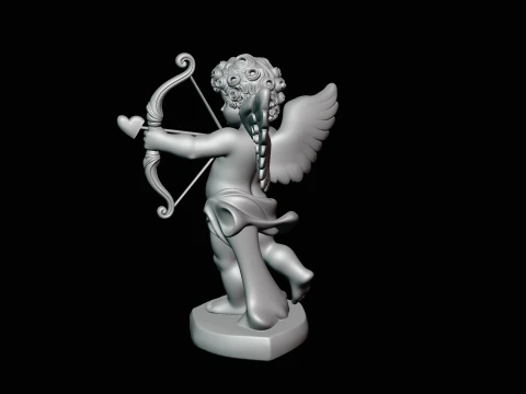Cupid with Bow Statue Design 4 - 3D Print Model 3D Print Model