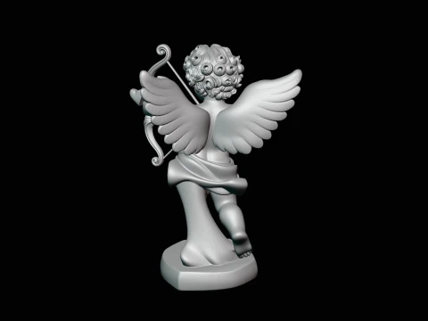 Cupid with Bow Statue Design 4 - 3D Print Model 3D Print Model