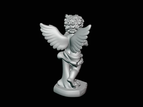 Cupid with Bow Statue Design 4 - 3D Print Model 3D Print Model