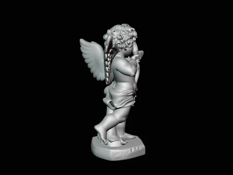 Cupid with Bow Statue Design 4 - 3D Print Model 3D Print Model