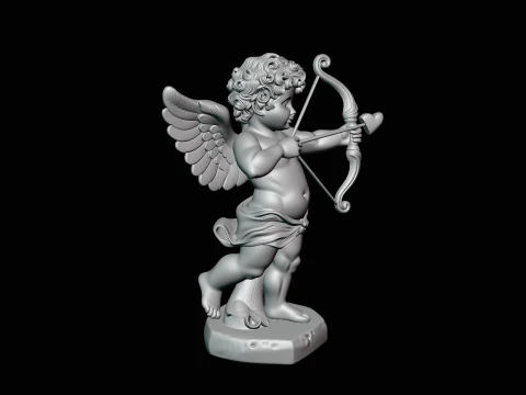 Cupid with Bow Statue Design 4 - 3D Print Model 3D Print Model