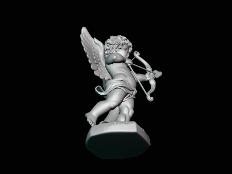 Cupid with Bow Statue Design 4 - 3D Print Model 3D Print Model