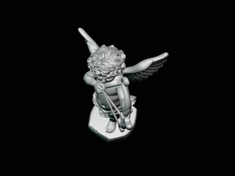 Cupid with Bow Statue Design 4 - 3D Print Model 3D Print Model