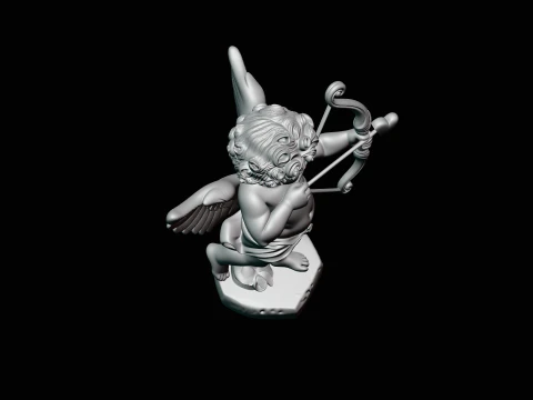 Cupid with Bow Statue Design 4 - 3D Print Model 3D Print Model