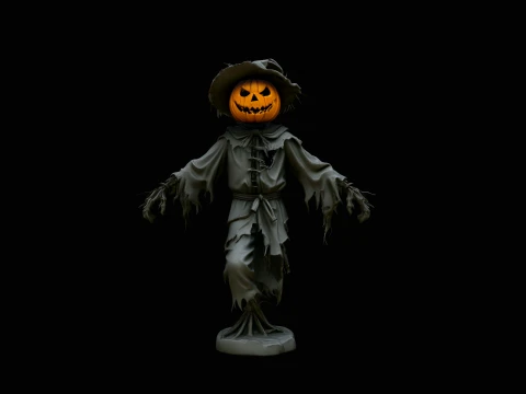 Pumpkin Scarecrow Statue Design 5 - 3D Print Model 3D Print Model
