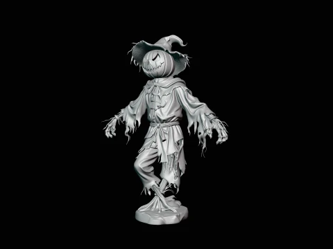 Pumpkin Scarecrow Statue Design 5 - 3D Print Model 3D Print Model