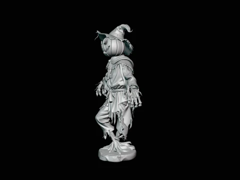 Pumpkin Scarecrow Statue Design 5 - 3D Print Model 3D Print Model
