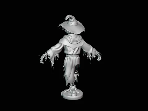 Pumpkin Scarecrow Statue Design 5 - 3D Print Model 3D Print Model