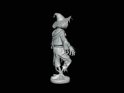 Pumpkin Scarecrow Statue Design 5 - 3D Print Model 3D Print Model
