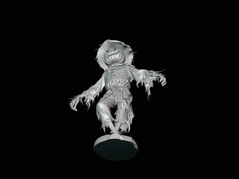 Pumpkin Scarecrow Statue Design 5 - 3D Print Model 3D Print Model