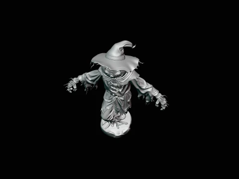 Pumpkin Scarecrow Statue Design 5 - 3D Print Model 3D Print Model