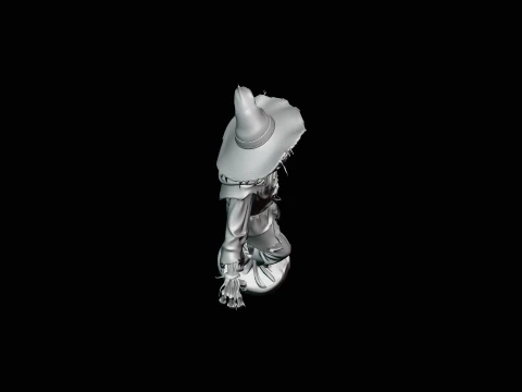 Pumpkin Scarecrow Statue Design 5 - 3D Print Model 3D Print Model