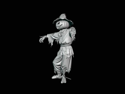 Pumpkin Scarecrow Statue Design 6 - 3D Print Model 3D Print Model