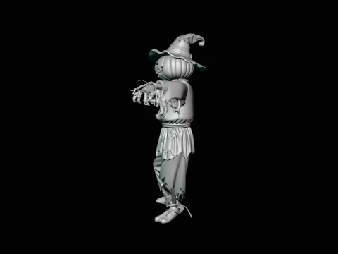Pumpkin Scarecrow Statue Design 6 - 3D Print Model 3D Print Model