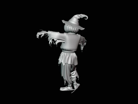 Pumpkin Scarecrow Statue Design 6 - 3D Print Model 3D Print Model