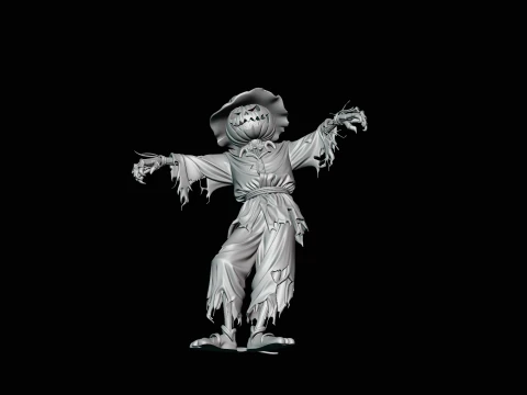 Pumpkin Scarecrow Statue Design 6 - 3D Print Model 3D Print Model