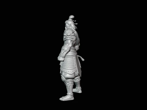 Topknot Martial Warrior Statue Design 3 - 3D Print Model 3D Print Model