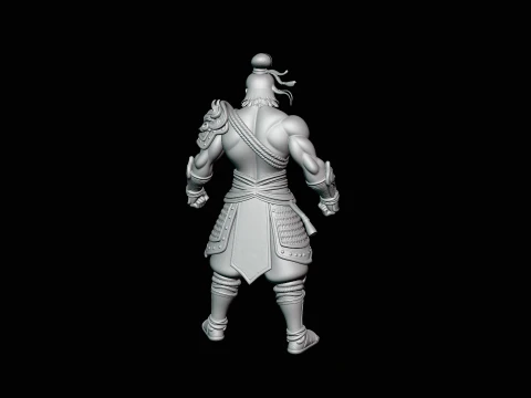 Topknot Martial Warrior Statue Design 3 - 3D Print Model 3D Print Model