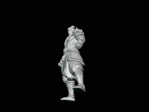 Topknot Martial Warrior Statue Design 3 - 3D Print Model 3D Print Model