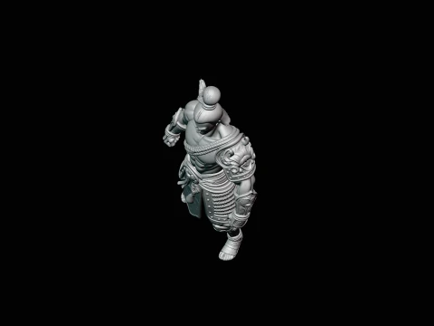 Topknot Martial Warrior Statue Design 3 - 3D Print Model 3D Print Model