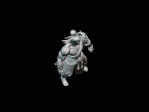 Topknot Martial Warrior Statue Design 3 - 3D Print Model 3D Print Model