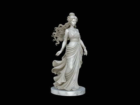 Windswept Greek Goddess Statue Design 1 - 3D Print Model 3D Принт Модель