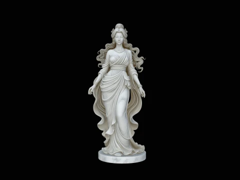 Windswept Greek Goddess Statue Design 2 - 3D Print Model 3D Принт Модель