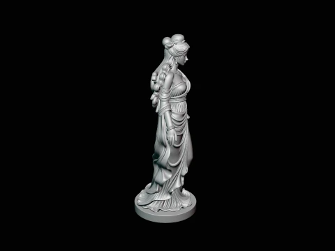 Windswept Greek Goddess Statue Design 2 - 3D Print Model 3D Print Model