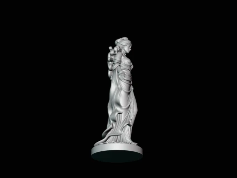 Windswept Greek Goddess Statue Design 2 - 3D Print Model 3D Print Model