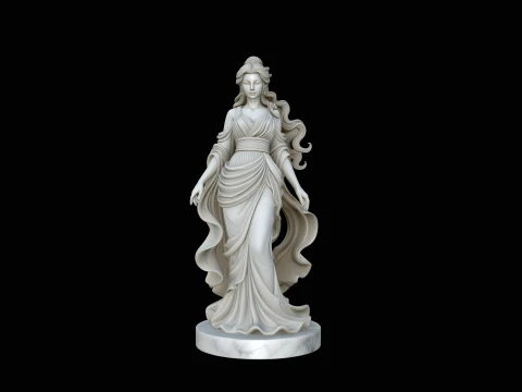 Windswept Greek Goddess Statue Design 3 - 3D Print Model 3D Принт Модель