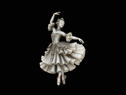 Ballerina Dancer Statue Design 1 - 3D Print Model 3D Print Model