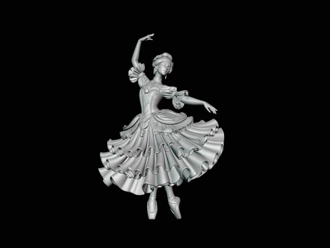 Ballerina Dancer Statue Design 2 - 3D Print Model 3D Print Model