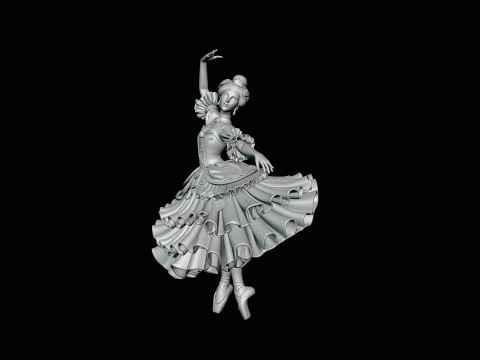 Ballerina Dancer Statue Design 2 - 3D Print Model 3D Print Model
