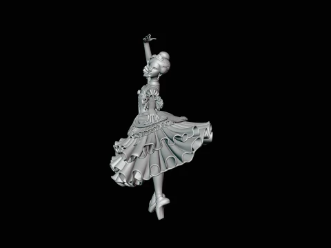 Ballerina Dancer Statue Design 2 - 3D Print Model 3D Print Model