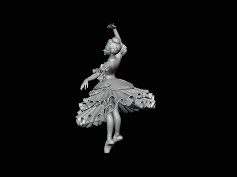 Ballerina Dancer Statue Design 2 - 3D Print Model 3D Print Model