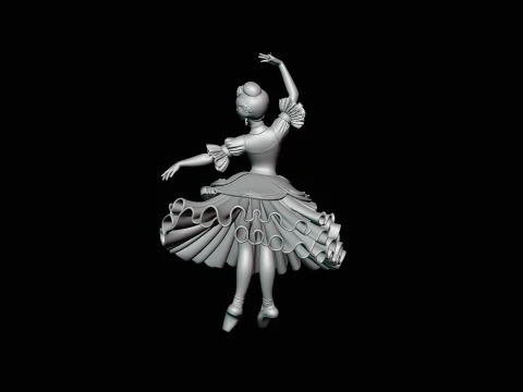 Ballerina Dancer Statue Design 2 - 3D Print Model 3D Print Model