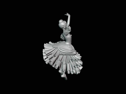 Ballerina Dancer Statue Design 2 - 3D Print Model 3D Print Model