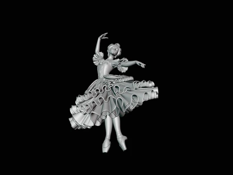 Ballerina Dancer Statue Design 2 - 3D Print Model 3D Print Model