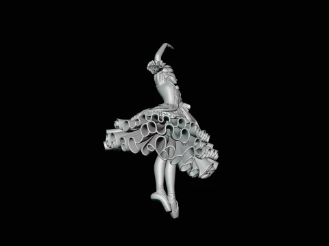 Ballerina Dancer Statue Design 2 - 3D Print Model 3D Print Model