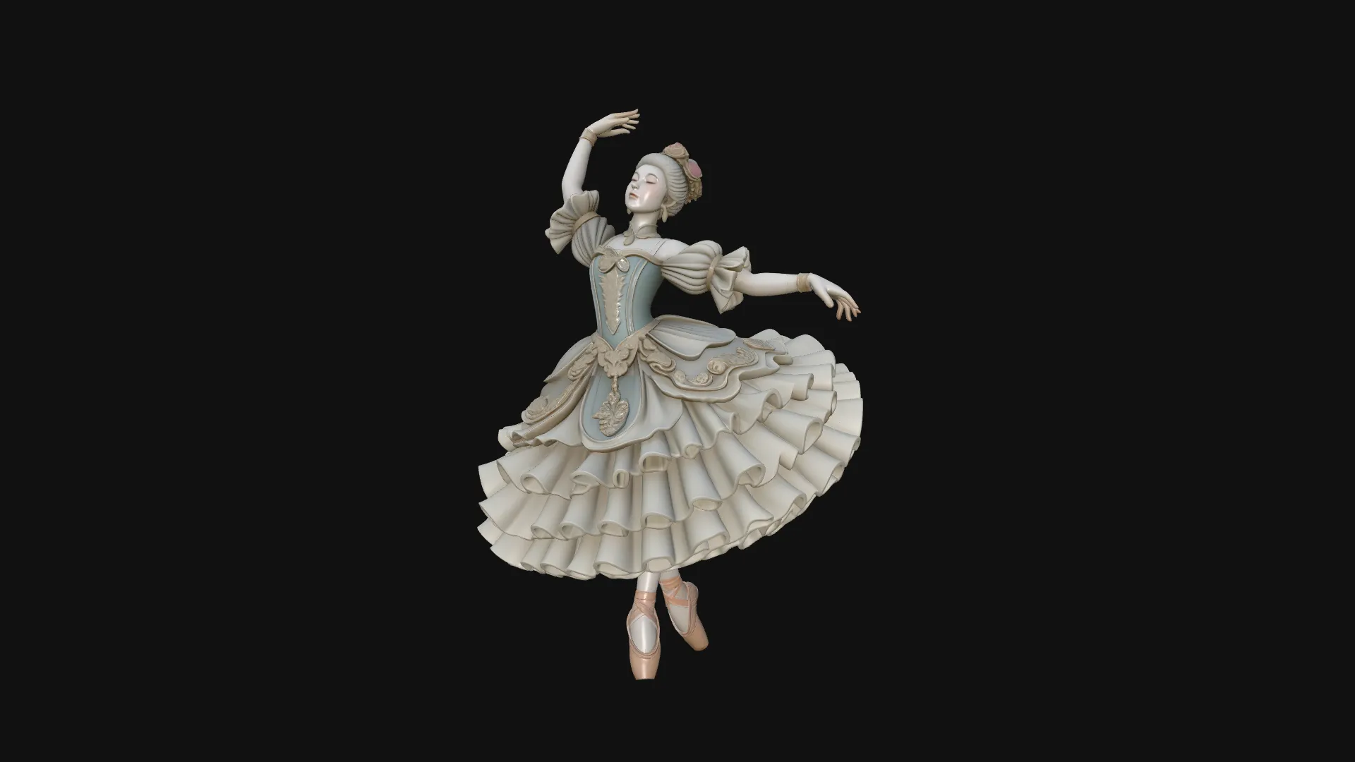 Ballerina Dancer Statue Design 3 - 3D Print Model 3D Print Model .c4d .max .obj .3ds .fbx .stl .blend 
