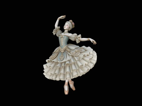 Ballerina Dancer Statue Design 3 - 3D Print Model 3D Print Model