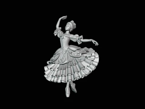 Ballerina Dancer Statue Design 3 - 3D Print Model 3D Print Model