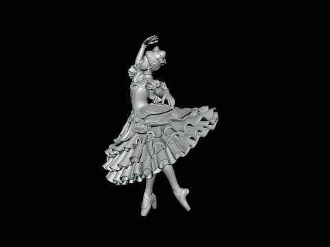 Ballerina Dancer Statue Design 3 - 3D Print Model 3D Print Model