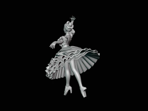 Ballerina Dancer Statue Design 3 - 3D Print Model 3D Print Model