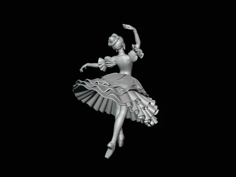 Ballerina Dancer Statue Design 3 - 3D Print Model 3D Print Model