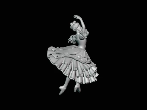 Ballerina Dancer Statue Design 3 - 3D Print Model 3D Print Model